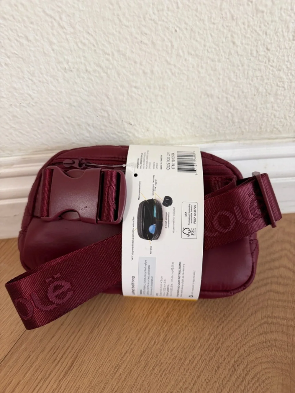 Lolë Quilted Belt Bag - Deep Burgundy unisex